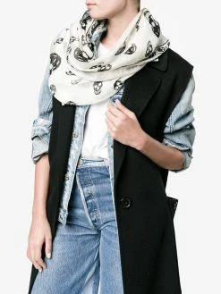Alexander McQueen Chiffon Skull Scarf