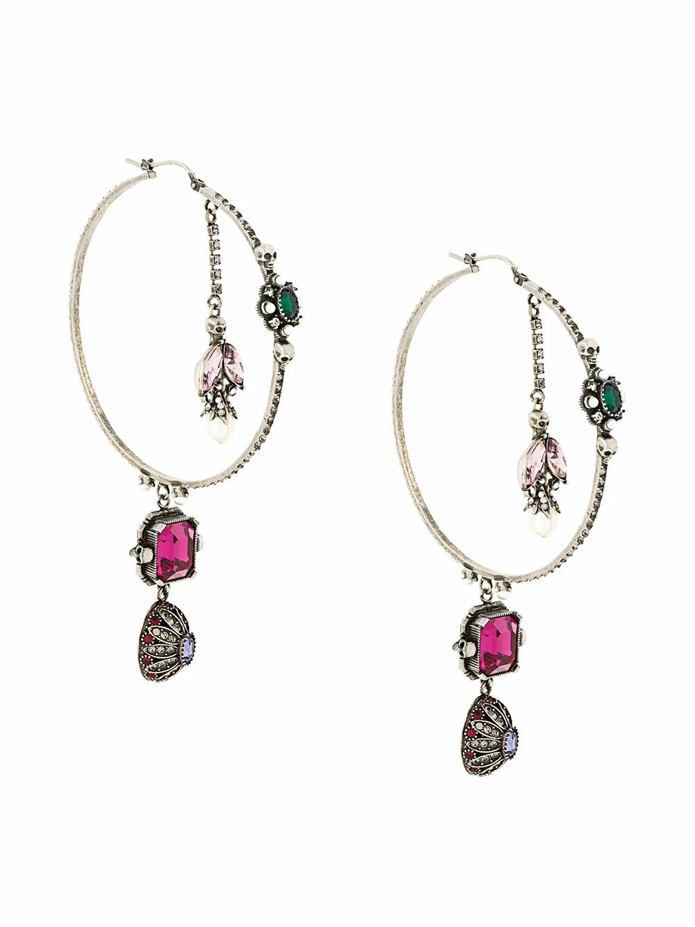 Alexander McQueen Embellished hoop earrings 1 Alexander McQueen embellished hoop earrings