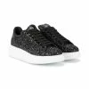Alexander McQueen Black Glitter Platform Sneakers