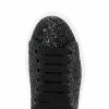 Alexander McQueen Black Glitter Platform Sneakers