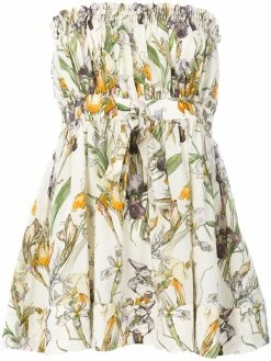 Alexander McQueen flared floral bandeau top