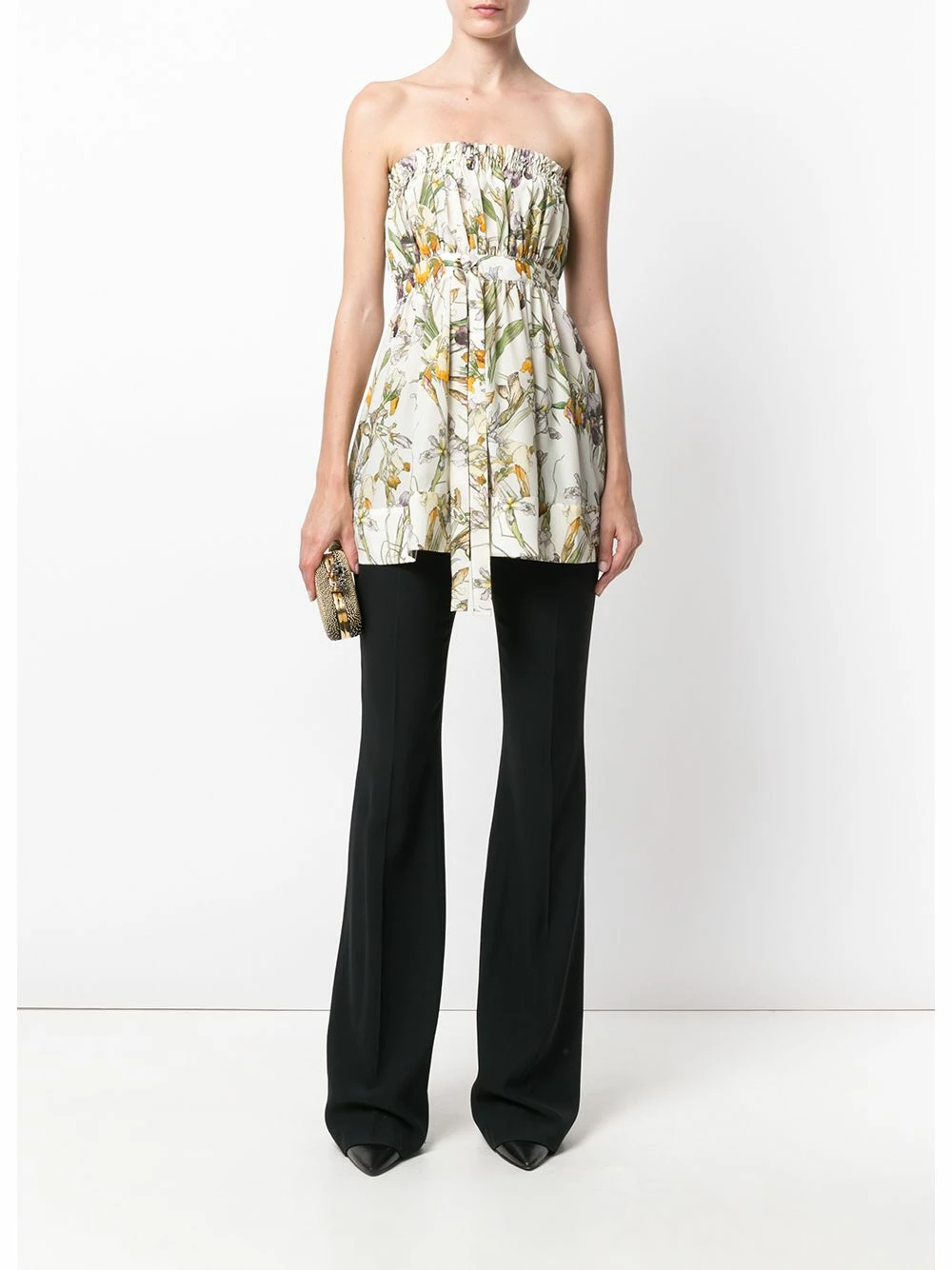 Alexander McQueen Flared floral bandeau top 2 Alexander McQueen flared floral bandeau top