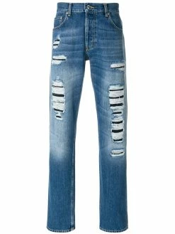 Alexander McQueen straight-leg distressed jeans