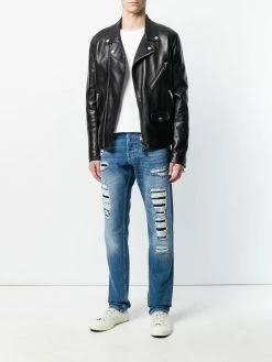 Alexander McQueen straight-leg distressed jeans