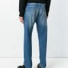 Alexander McQueen distressed folk embroidery jeans