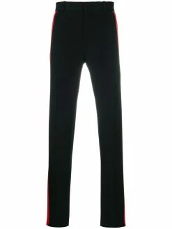Alexander McQueen side-stripe straight trousers