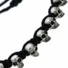 Alexander McQueen black and silver metallic skulls drawstring bracelet
