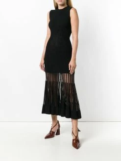 Alexander McQueen sheer panel sleeveless dress