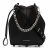 Alexander McQueen black drawstring fastened structured bucket bag