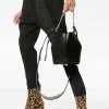Alexander McQueen black drawstring fastened structured bucket bag
