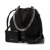 Alexander McQueen black drawstring fastened structured bucket bag
