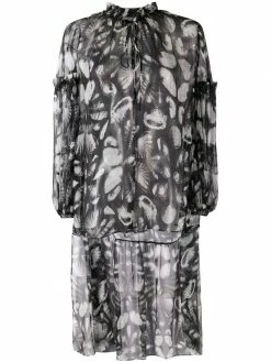 Alexander McQueen seashell print high-low blouse