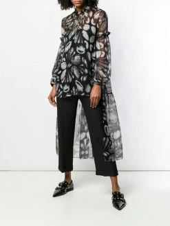 Alexander McQueen seashell print high-low blouse