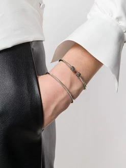 Alexander McQueen S-M Skull double bangle