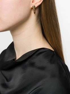 Alexander McQueen crystal skull loop earring