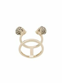Alexander McQueen Twin Skull double ring