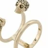 Alexander McQueen Twin Skull double ring