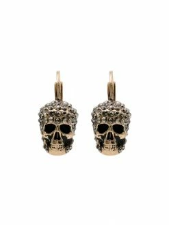 Alexander McQueen crystal-embellished skull earrings
