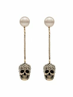 Alexander McQueen pave skull earrings