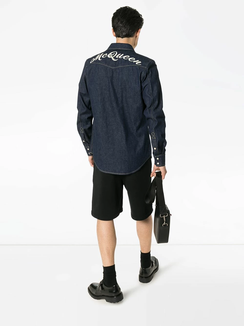 Alexander McQueen Embroidered denim shirt 2 Alexander McQueen embroidered denim shirt