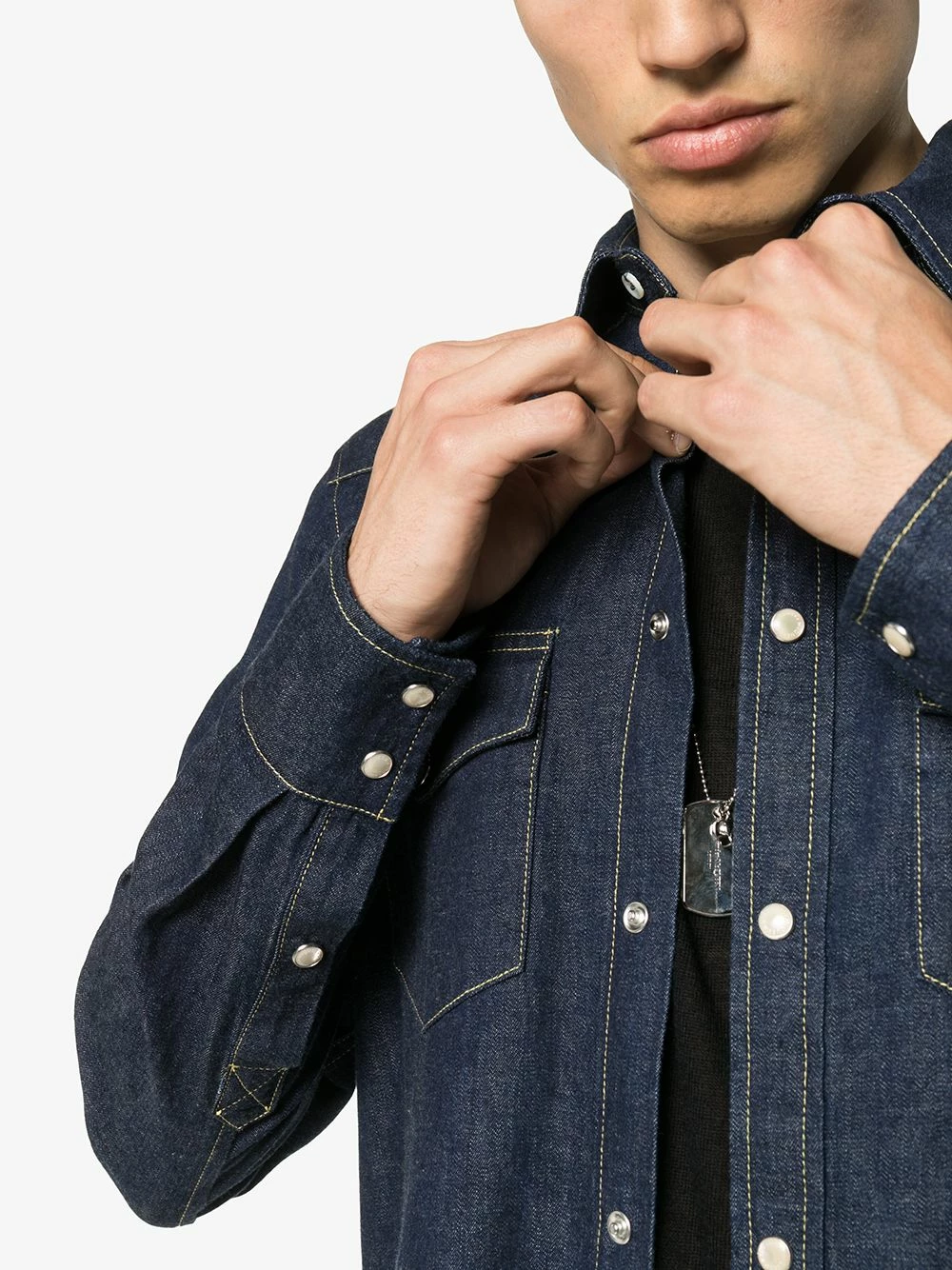 Alexander McQueen Embroidered denim shirt 5 Alexander McQueen embroidered denim shirt