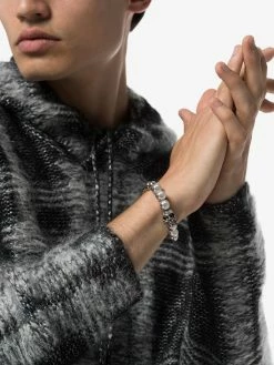 Alexander McQueen beaded skull motif bracelet