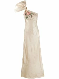 Alexander McQueen one-shoulder evening gown