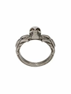 Alexander McQueen skull-detail braided ring