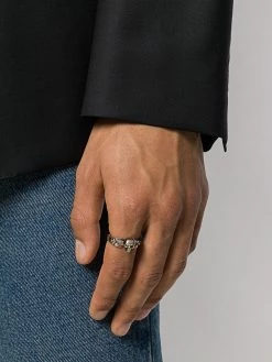 Alexander McQueen skull-detail braided ring