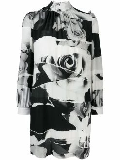 Alexander McQueen Torn Rose print dress