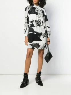 Alexander McQueen Torn Rose print dress