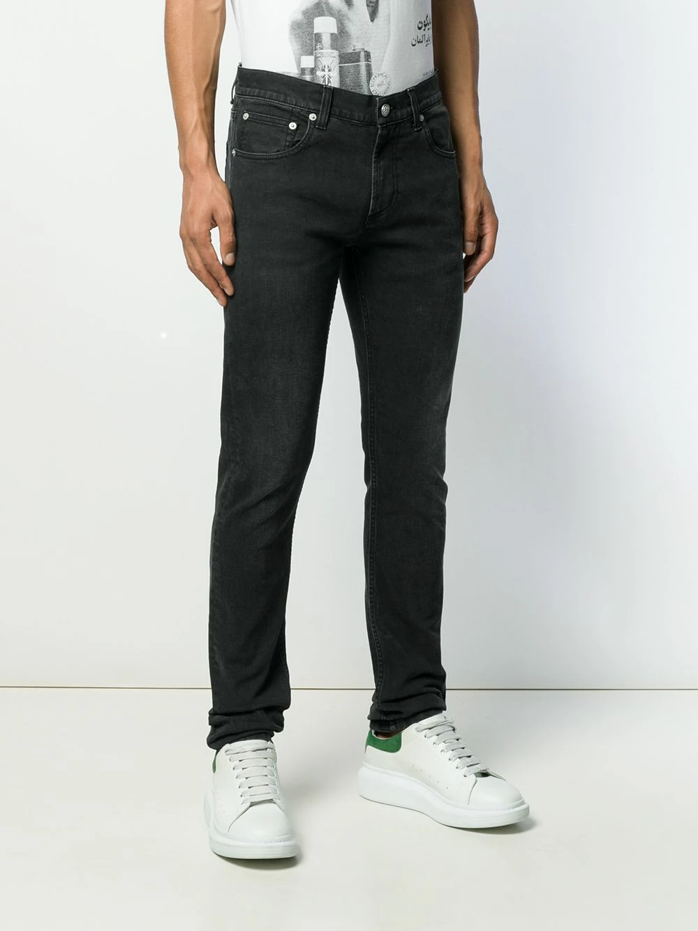 Alexander McQueen Embroidered signature slim fit jeans 3 Alexander McQueen embroidered signature slim-fit jeans