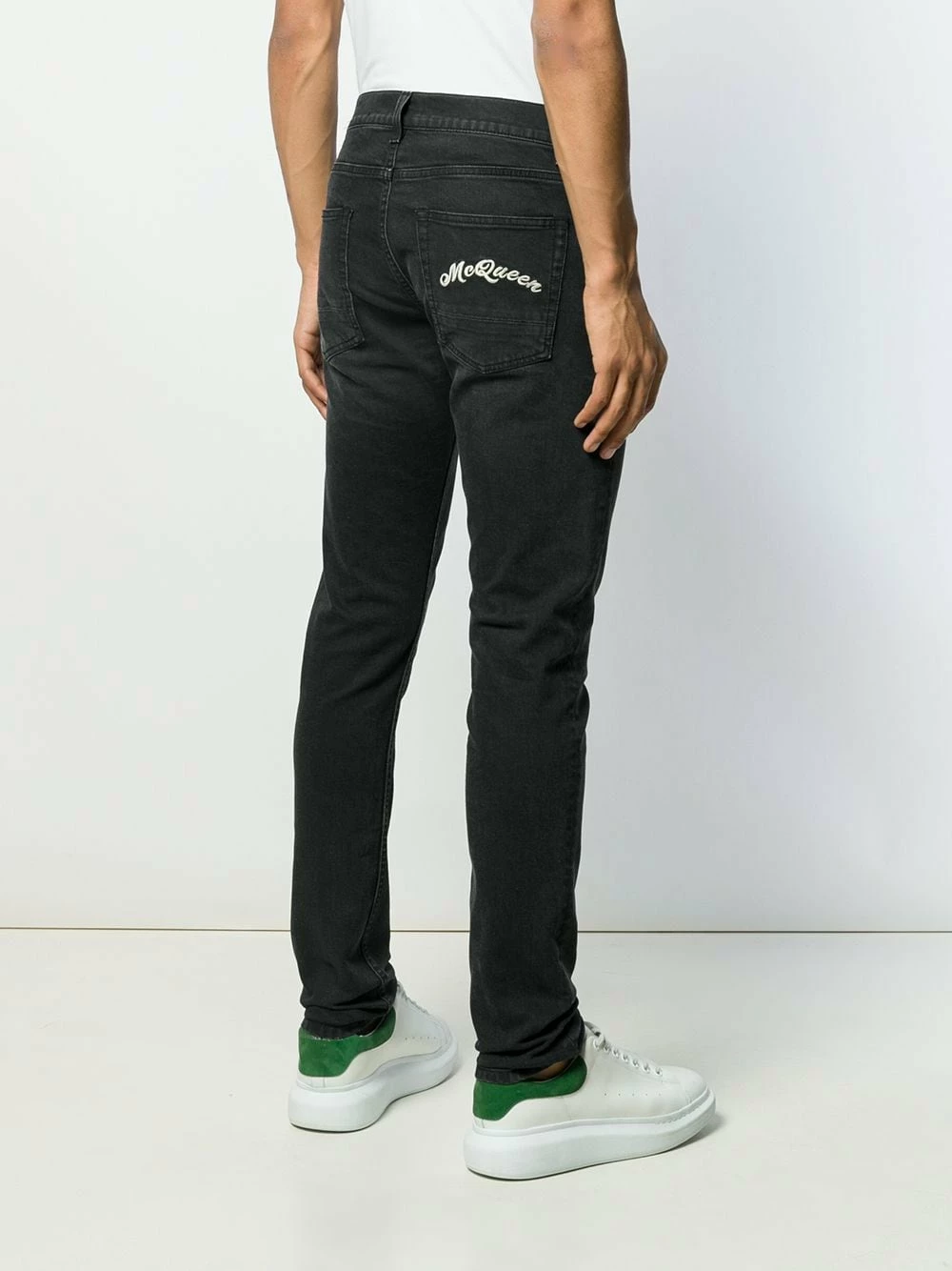 Alexander McQueen Embroidered signature slim fit jeans 4 Alexander McQueen embroidered signature slim-fit jeans