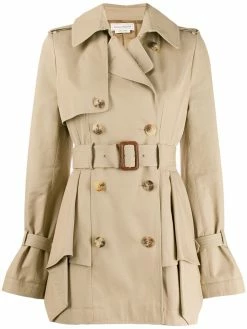 Alexander McQueen ruffle detail trench coat