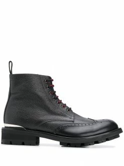 Alexander McQueen logo plaque lace-up boots