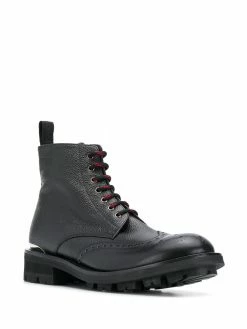 Alexander McQueen logo plaque lace-up boots
