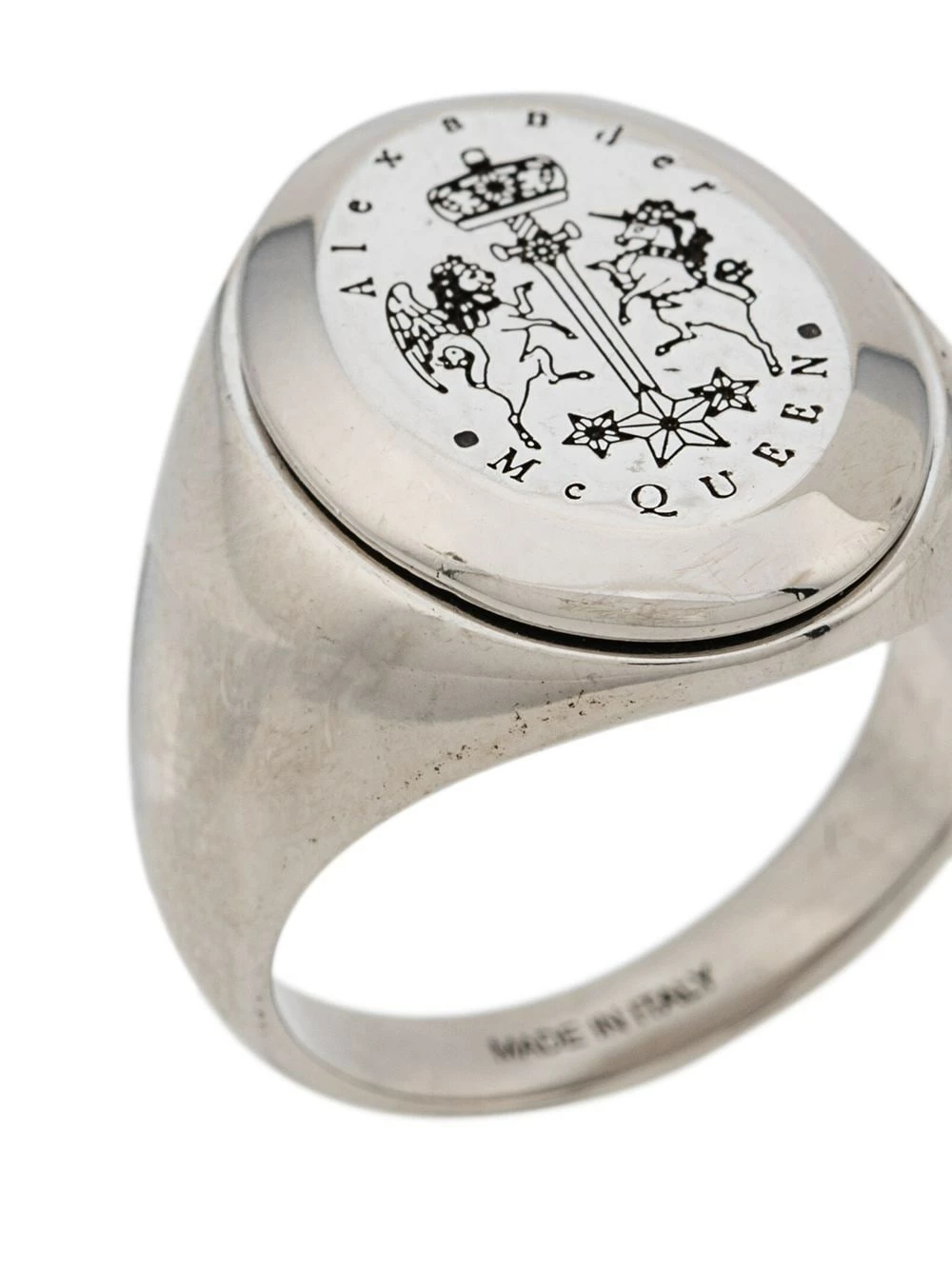 Alexander McQueen Engraved signet ring 3 Alexander McQueen engraved signet ring