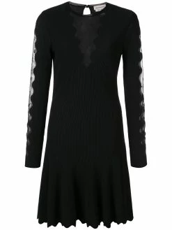 Alexander McQueen scalloped mesh insert skater dress