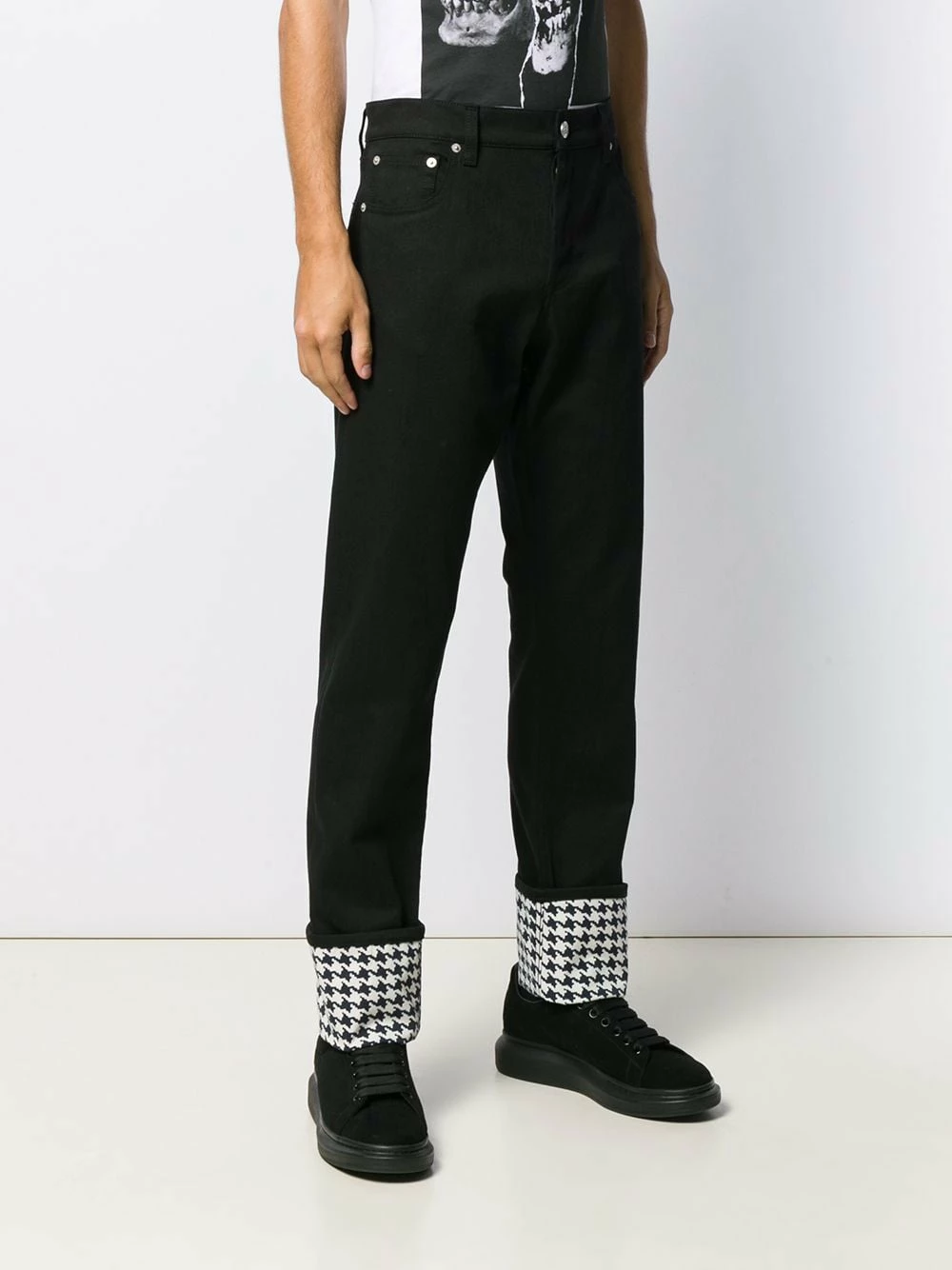 Alexander McQueen Dogtooth cuff jeans 3 Alexander McQueen dogtooth cuff jeans