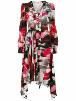 Alexander McQueen abstract print shirt dress