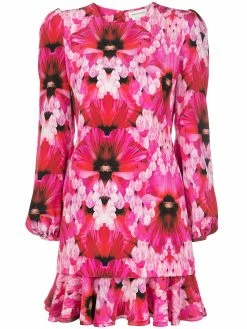 Alexander McQueen floral print ruffled dress