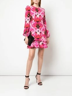 Alexander McQueen floral print ruffled dress