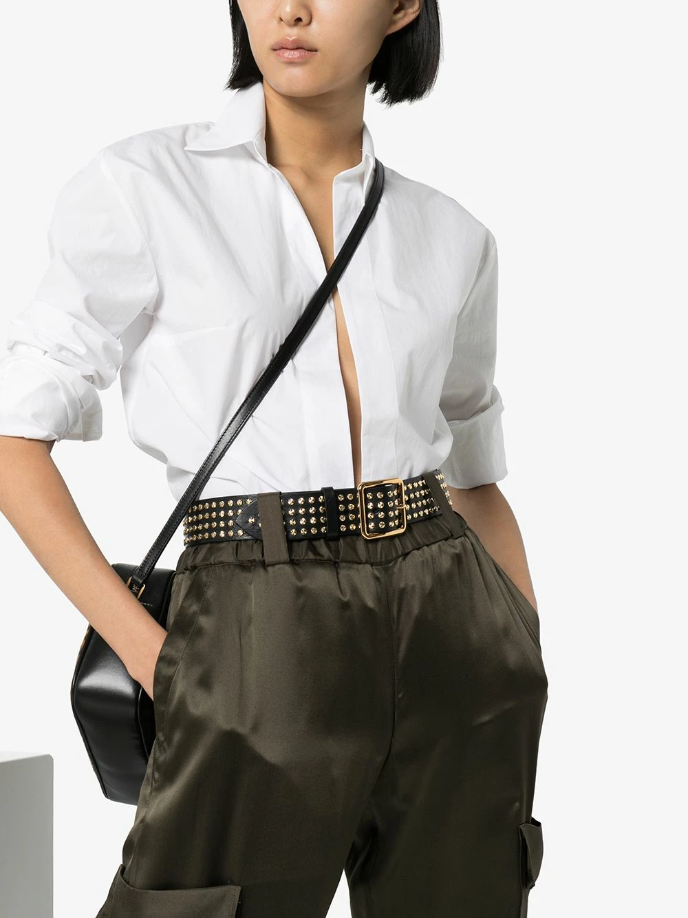 Alexander McQueen Studded buckled belt 2 Alexander McQueen studded buckled belt