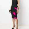 Alexander McQueen two tone ruffled pencil dress