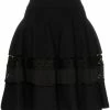 Alexander McQueen high-waisted macrame-panelled skirt