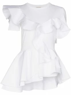 Alexander McQueen ruffle detail T-shirt