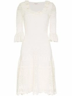 Alexander McQueen crochet frill fit and flare dress
