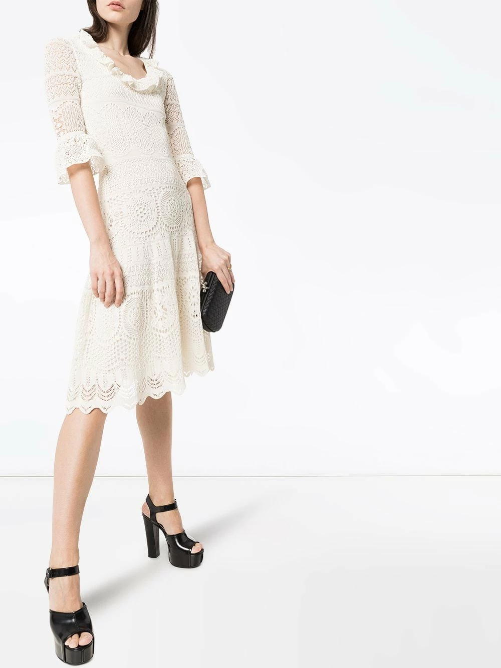 Alexander McQueen Crochet frill fit and flare dress 2 Alexander McQueen crochet frill fit and flare dress