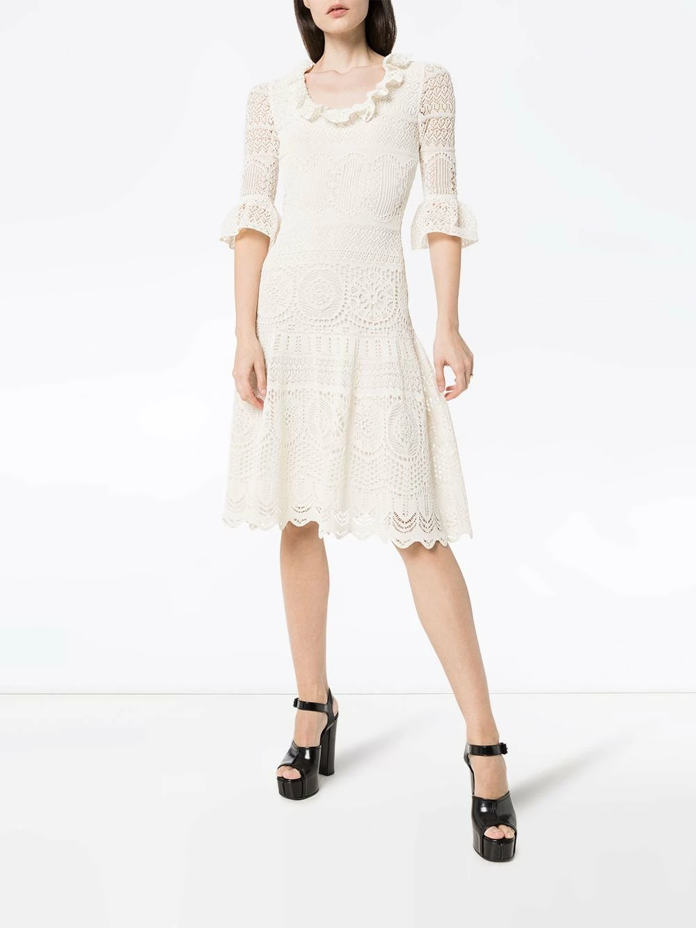 Alexander McQueen Crochet frill fit and flare dress 3 Alexander McQueen crochet frill fit and flare dress