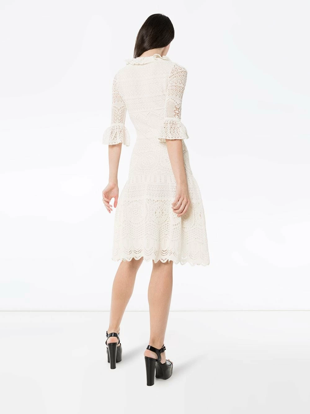 Alexander McQueen Crochet frill fit and flare dress 4 Alexander McQueen crochet frill fit and flare dress